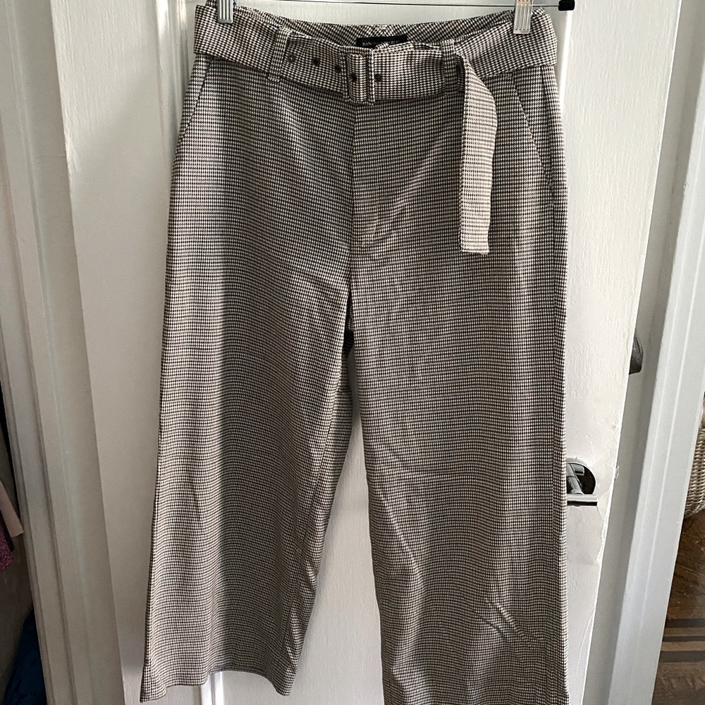 Banana Republic Wide Leg Cropped Pant - Houndstooth